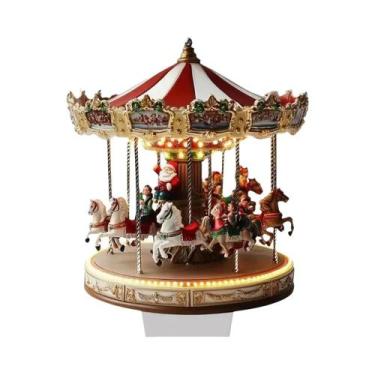 Imagem de Ornamentos De Mesa Em Acrílico 2D Com Cena De Carrossel De Natal, Deco