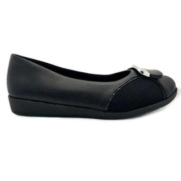 Imagem de Sapato Usaflex Couro com Tecido na Area do Joanete e Fivela-Feminino