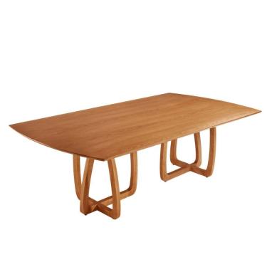 Imagem de Mesa para Sala de Jantar Flora 220cm Tampo Barril Laminado Moderna Mobilia