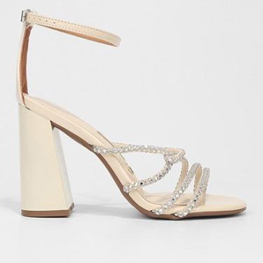 Imagem de Sandália Vizzano Salto Bloco Alto Tiras Hotfix Feminina-Feminino