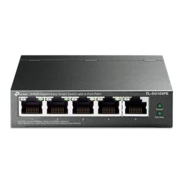 Imagem de Switch Gigabit, Easy Smart 10/100/1000 C/ 5 Portas (sendo 4 Poe) - Tl-sg105pe SMB