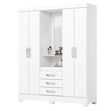 Imagem de Guarda Roupa 04 portas e 03 Gavetas Nápole B24 Branco - Henn - Briz