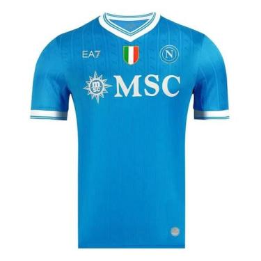 Imagem de Camisa Napoli Masculina Azul 2026 Modelo Torcedor, Azul, GG, Poliester