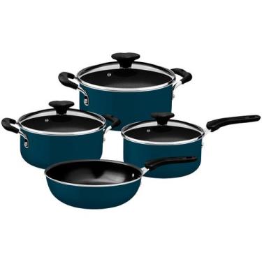 Imagem de Jogo de Panelas Azul Mediterrâneo 4 Peças Tramontina Tunis Cerâmico Ex
