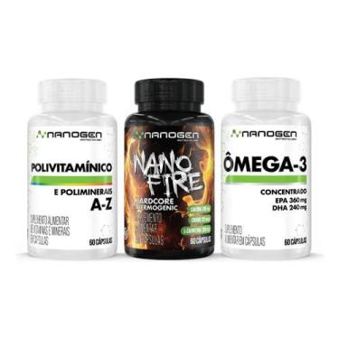 Imagem de Kit Saúde e Metabolismo Ativo Nanogen  NanoFire Ômega 3 Polivitamínico
