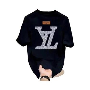 Imagem de Camiseta Masculina De Algodão De Alta Qualidade Com Gola Redonda E Man