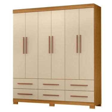 Imagem de Guarda Roupa Casal New Kansas Carvalho Americano Off White - Incorplac