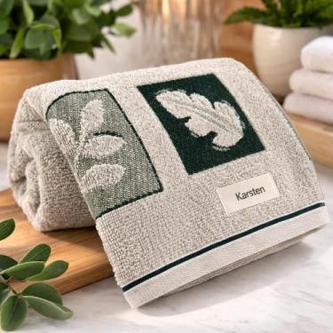Imagem de Toalha Banho Avulsa Karsten Quebec Algodão Barra Jacquard, MATCHA 4020