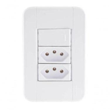 Imagem de Conjunto 4x2 1 Interruptor Simples 10 A 250 V 2 Tomadas 2p+t 20 A 250 