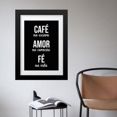 Imagem de Quadro Café Amor Fé - 60x48cm