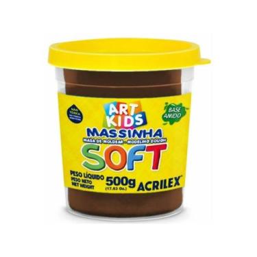 Imagem de Massinha De Modelar Pote Com 500g Soft Acrilex Todas as Cores Escolar 
