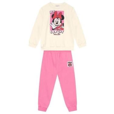 Imagem de Conjunto infantil menina em moletom da Minnie Mouse Brandili-Feminino