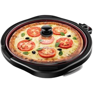Imagem de Grill Redondo Cook G03RC 1270W Red Ceramic 220V Mondial, Preto, 220V