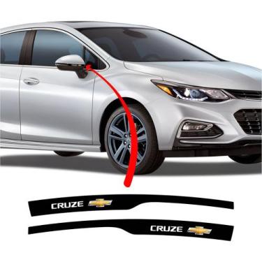 Imagem de Kit Adesivo Retrovisor Chevrolet Cruze 2017 Preto SPTS