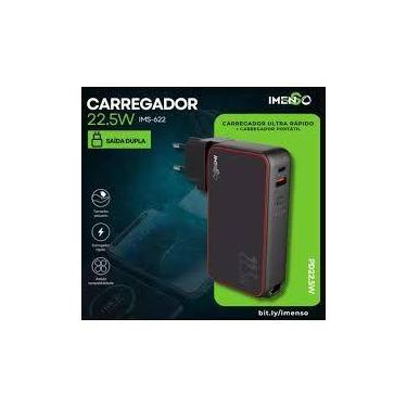 Imagem de Carregador Tomada E Power Bank 9600mah 2 Usb-c 22.5w Ims622 - Mundo
