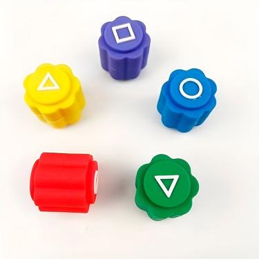 Imagem de Jogo Coreano Gonggi Tradicional com 5 Peças Geométricas para Coordenação Motora e Raciocínio GXM