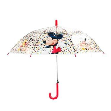 Imagem de Guarda chuva infantil transparente mickey 68x80cm - disney