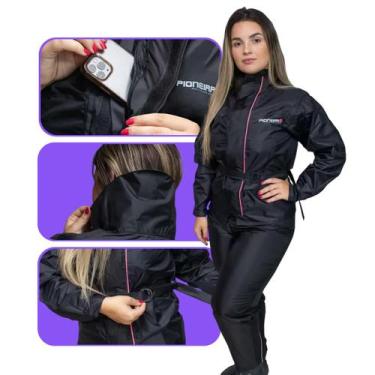 Imagem de Capa de Chuva Motoqueiro Nylon Impermeável Pioneira Storm Refletiva Mo