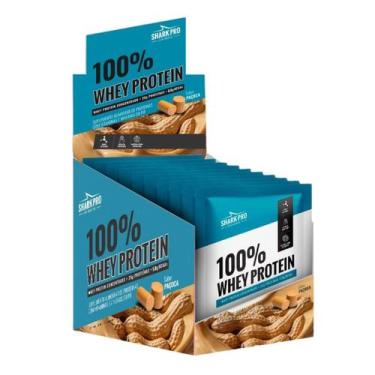 Imagem de Whey 100% - 10 Sachês 40g Paçoca - Shark Pro - Shark Pro Suplemento