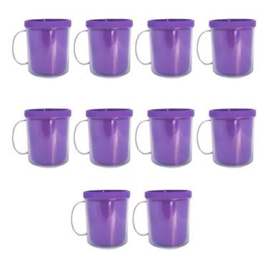 Imagem de Kit 10 Canecas Festa Acrílica 350ml em 11 Cores para Personalização Cr