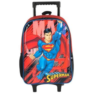 Imagem de Mochila De Carrinho Escolar Infantil Super Man DC Universe, Preto