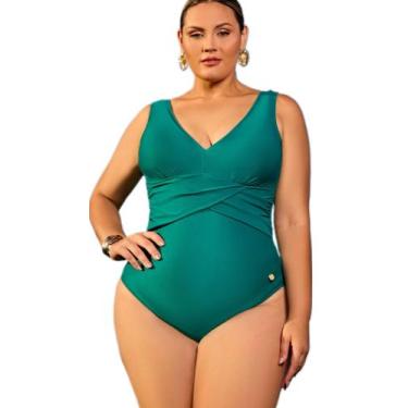 Imagem de Maio plus size liso canelado sol e agua, Verde, 50