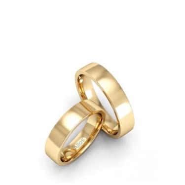 Imagem de Par de aliança LACES em ouro 18k - Allos Joalheria