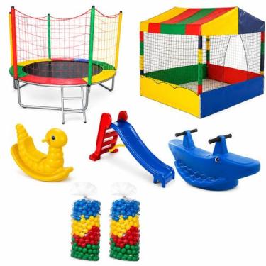 Imagem de Kit Infantil Completo com Pula Pula 2,30m Piscina de Bolinhas 1,50m Es