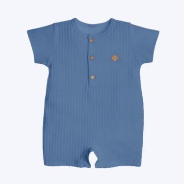 Imagem de Macacão Curto Bebê Unissex Anjos Baby 243841, Azul, BP