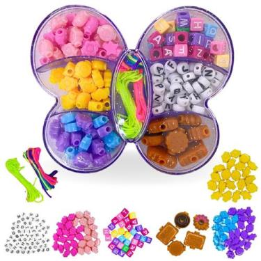 Imagem de Kit Miçangas Coloridas Infantil Para Montar Pulseiras Colar - EUROPIO