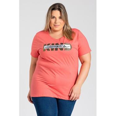 Imagem de T-shirt Feminina Plus Size  Malha Algodão Estampada "Always be" - Sere