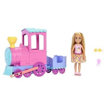 Imagem de Conjunto de Brinquedo Barbie Family Chelsea Trem de Carnaval com Vagões Coloridos Mattel