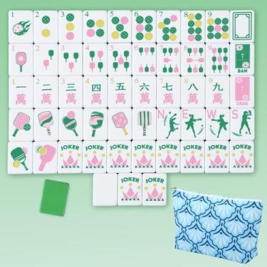 Imagem de Jogo de Mahjong Cuffbow Dinkball com 160 peças de melamina, 3 cm