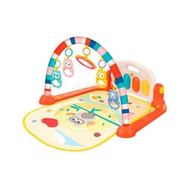 Imagem de Tapete Atividades Musical Infantil Piano Luz Para Bebê Laranja - GRUPO