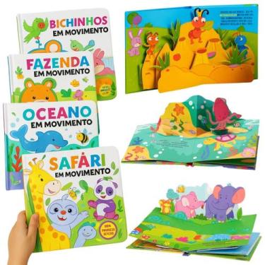Imagem de Kit Livros Infantis Historias Divertidas Com Desenhos 3d Livro Pop Up 