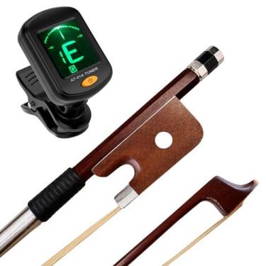 Imagem de Kit Afinador Cromático Marinos + Arco Violoncelo Cello 1/2 Maçaranduba