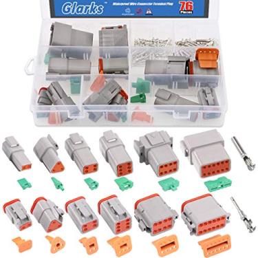 Imagem de Glarks 6 conjuntos 2 3 4 6 8 12 pinos selados cinza macho e fêmea auto impermeável conector de fio elétrico 22-16AWG conector para motocicleta, scooter, carro, caminhão, barcos