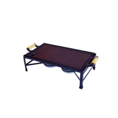 Imagem de Rechaud Bifeteira Ferro Fundido Álcool 02 Fogareiros 47x23cm