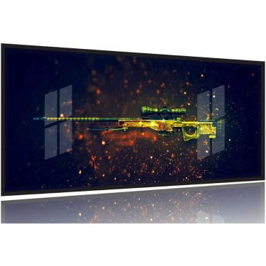 Imagem de Quadro Decorativo Csgo Awp Dragon Lore -130x60 Moldura Preta 2x2