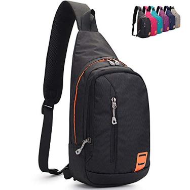 Imagem de Mochila Peicees pequena transversal impermeável unissex bolsa de ombro bolsa tiracolo, Style1-black, Small