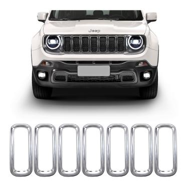 Imagem de Aplique Arco Cromado Grade Jeep Renegade 2020 7pçs