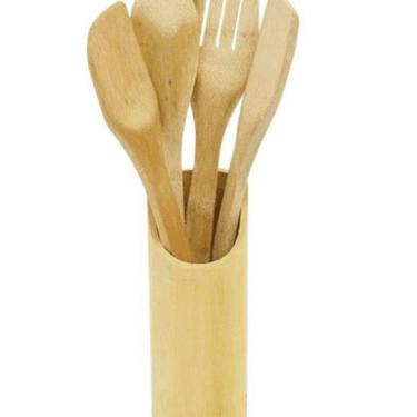 Imagem de Kit Utensílios Bambu 5 Peças Ecológico E Sustentável - Wincy