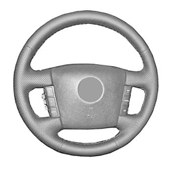 Imagem de MIVLA Cobertura de volante costurada à mão de couro, para Kia Mohave Borrego 2007 2008-2016 Carens 2004-2006 Acessórios do carro