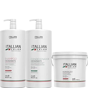 Imagem de Kit Itallian Color Profissional - Shampoo 2.5L + Condicionador 2.5L + Máscara Hidratação 2kg - Proteção e Economia Salon