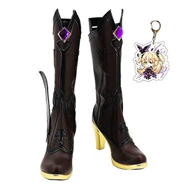 Imagem de Genshin Impact Fischl Cosplay Shoes Handmade Custom Tube Boots