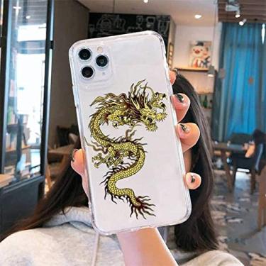Imagem de Cool dragon capa de telefone macio transparente para iphone 5 5s 5c se 6 6s 7 8 11 12 plus mini x xs xr pro max, a5, para iphone 7 plus ou 8 plus