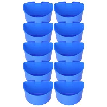 Imagem de Pombos copos pendurados, copos de alimentação pombos copo de comida design especial para alimentação (azul pequeno)