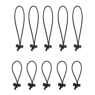 Imagem de Foto&Tech — Cabo multiuso extra grosso para amarrar/elástico e organizador com alça ajustável para cabo/controle de emaranhado/cabo para controle de cabos e cabos reutilizáveis, Preto, 5x 16CM+5x 25CM