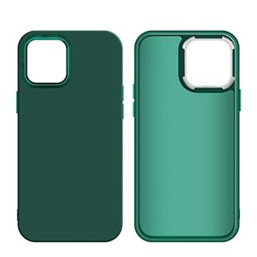 Imagem de Capa de silicone líquido macio de luxo para iPhone 13 12 11 Pro Max XR XR XS 8 7 Plus SE 2020 armadura grossa, verde escuro, para iPhone12 Pro Max