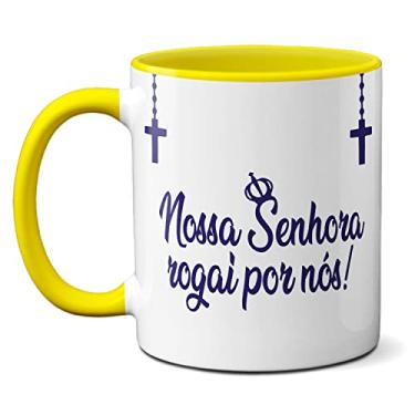 Imagem de Caneca Rosário Nossa Senhora Aparecida Rogai Por Nós Terço (Amarela)